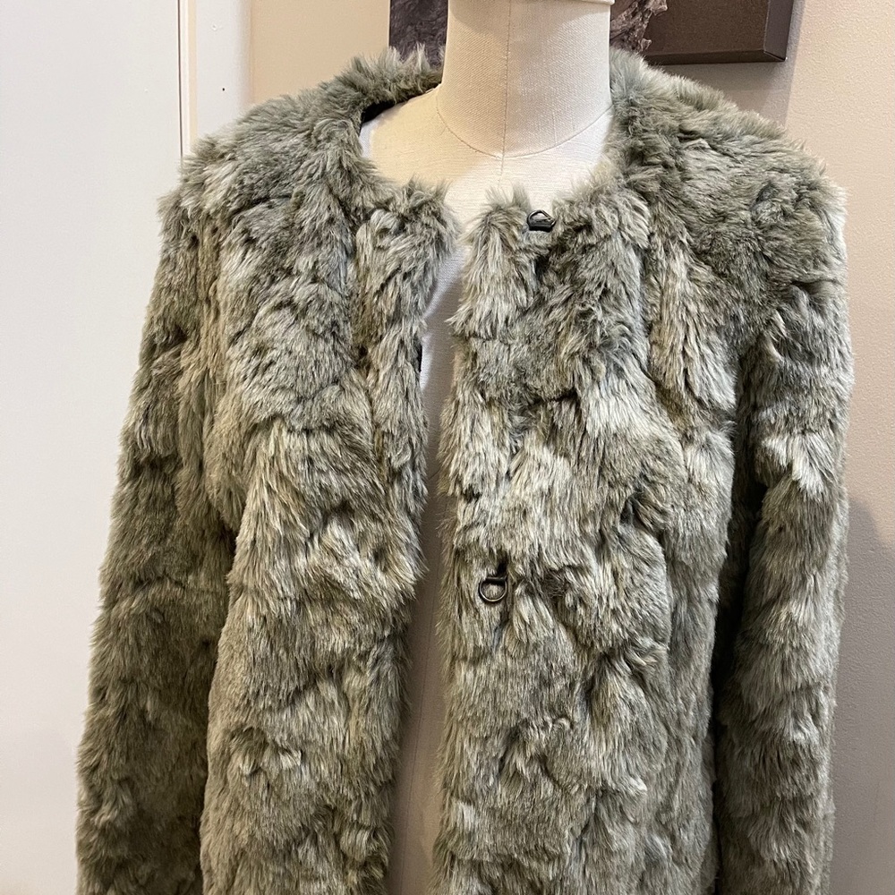 Gray Faux Fur Jacket